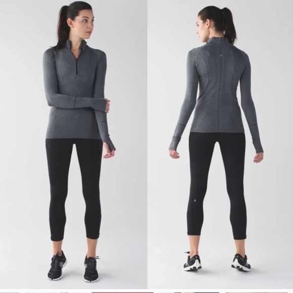 lululemon athletica Pants - LULULEMON Rebel Runner High Rise Crop Reflective Zip Leggings in Black Size 8